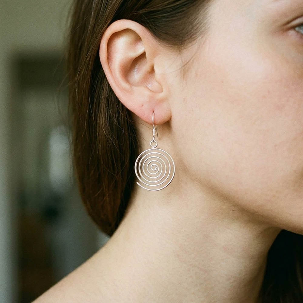 Sterling silver spiral earrings