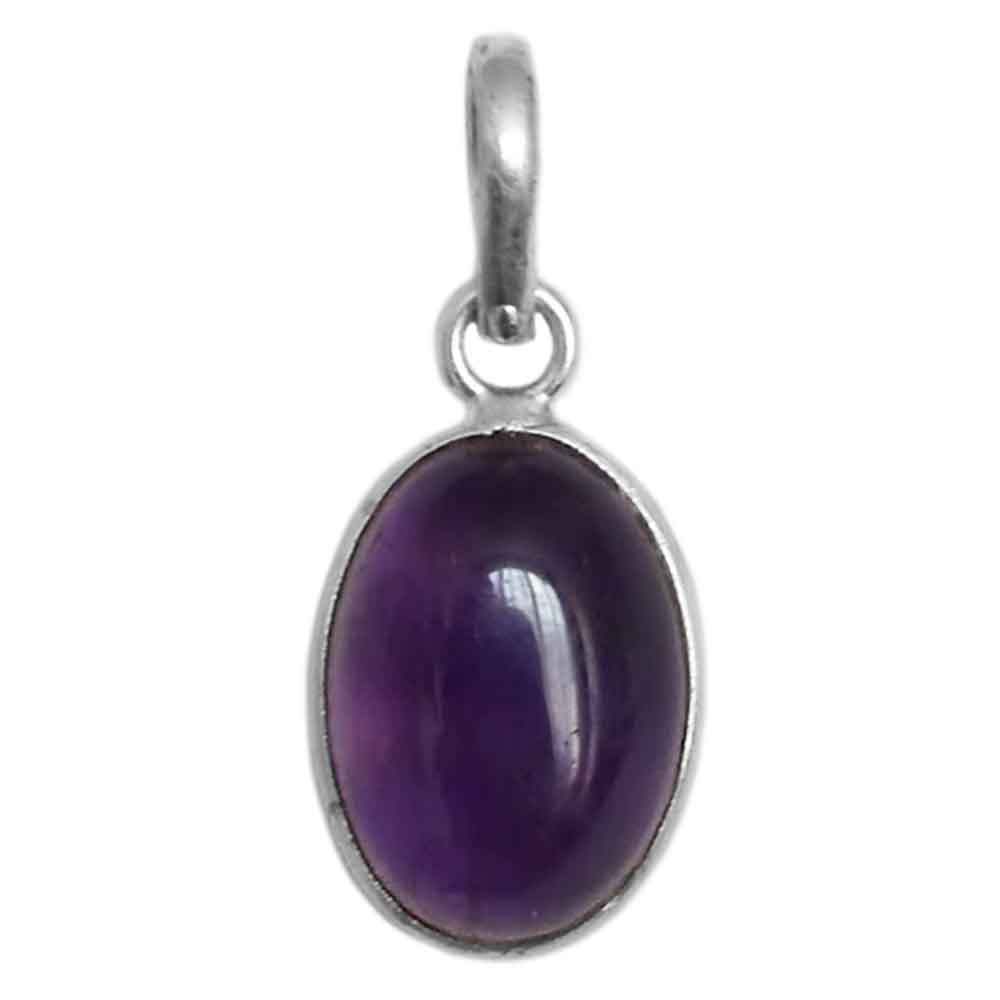 Amethyst sterling silver pendant