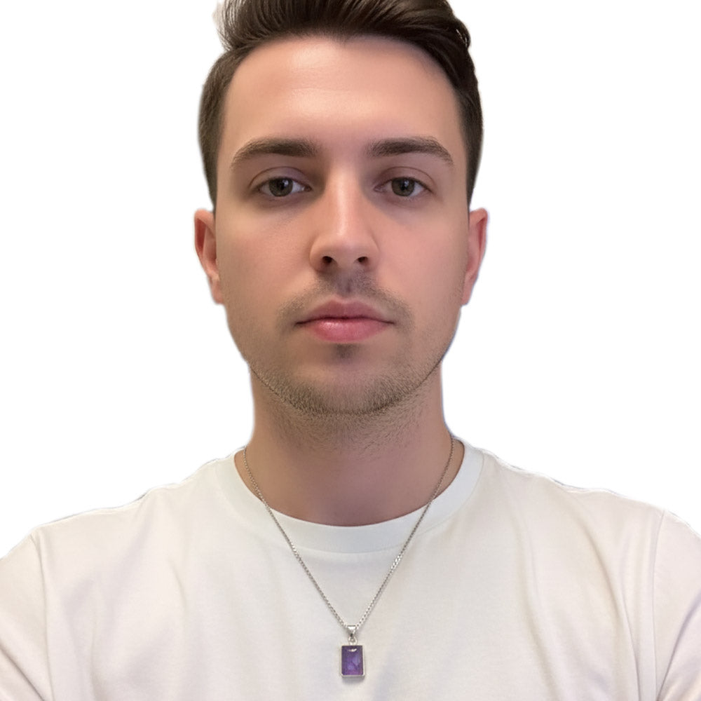 Amethyst sterling silver pendant