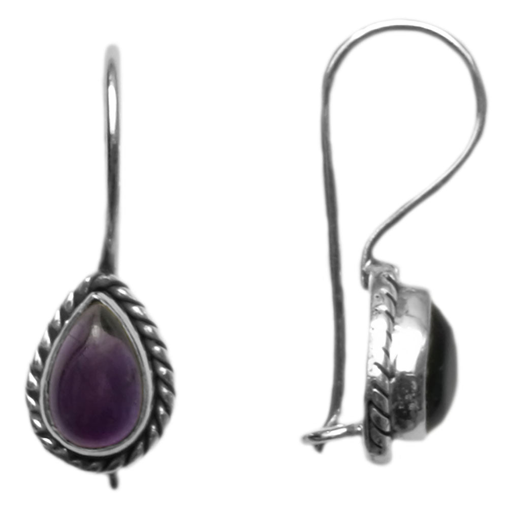 Boucles d’oreilles améthyste en argent massif 925