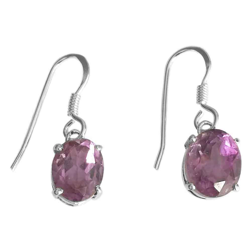 Amethyst sterling silver drop earrings