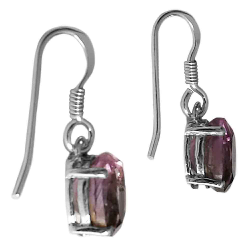 Amethyst sterling silver drop earrings