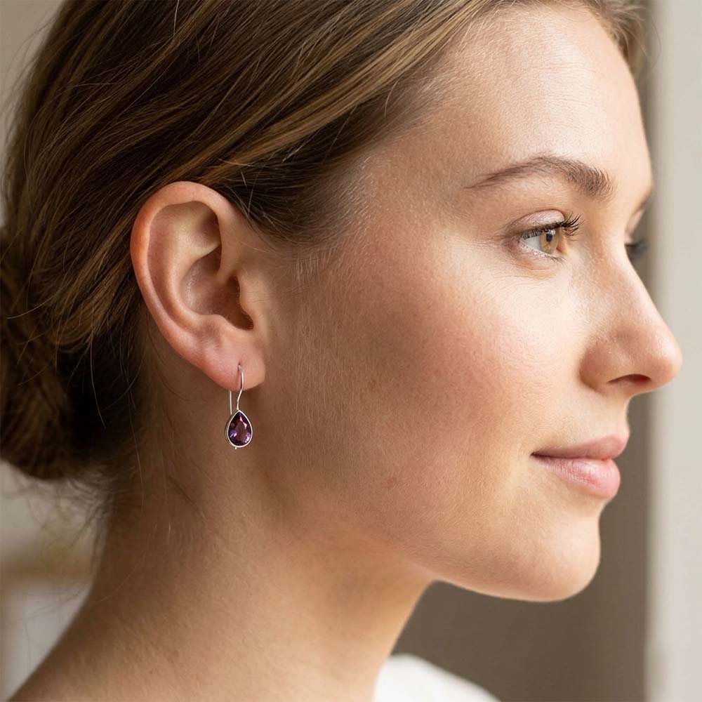 Amethyst sterling silver earrings