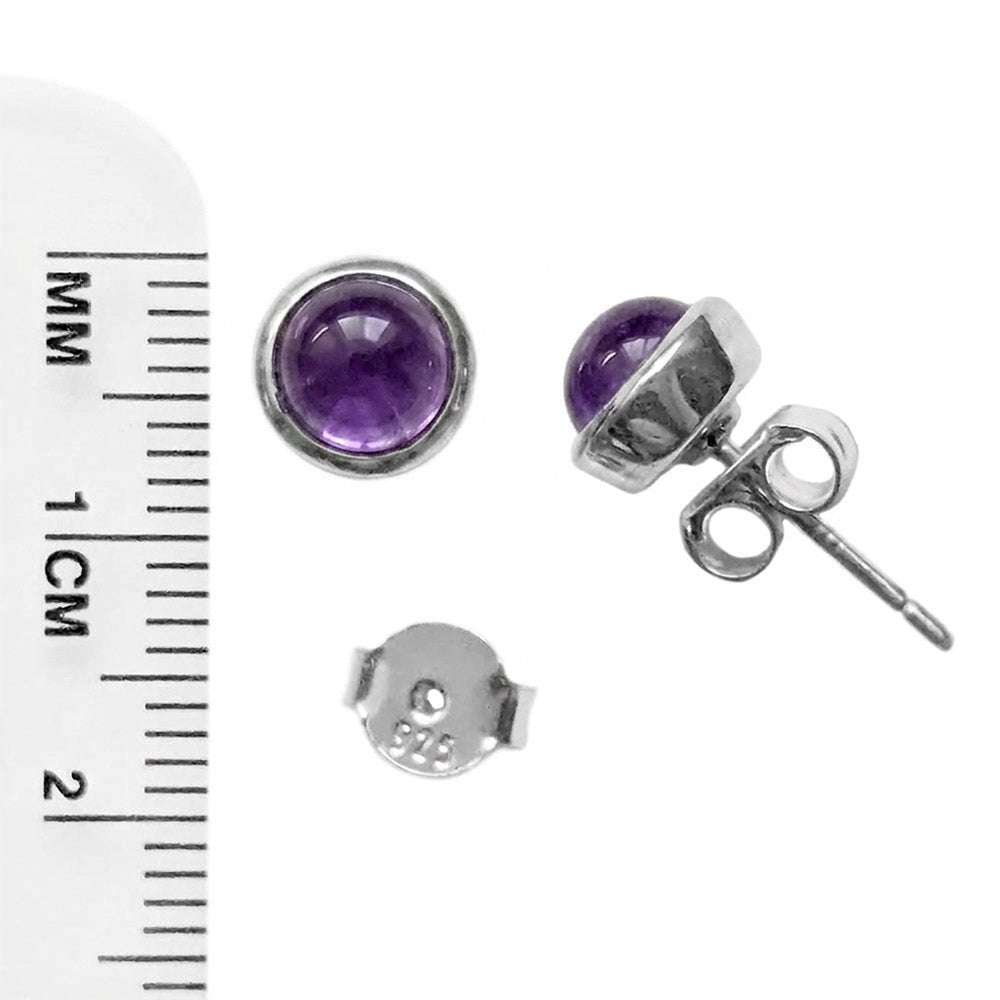 Clous d’oreilles améthyste en argent massif 925