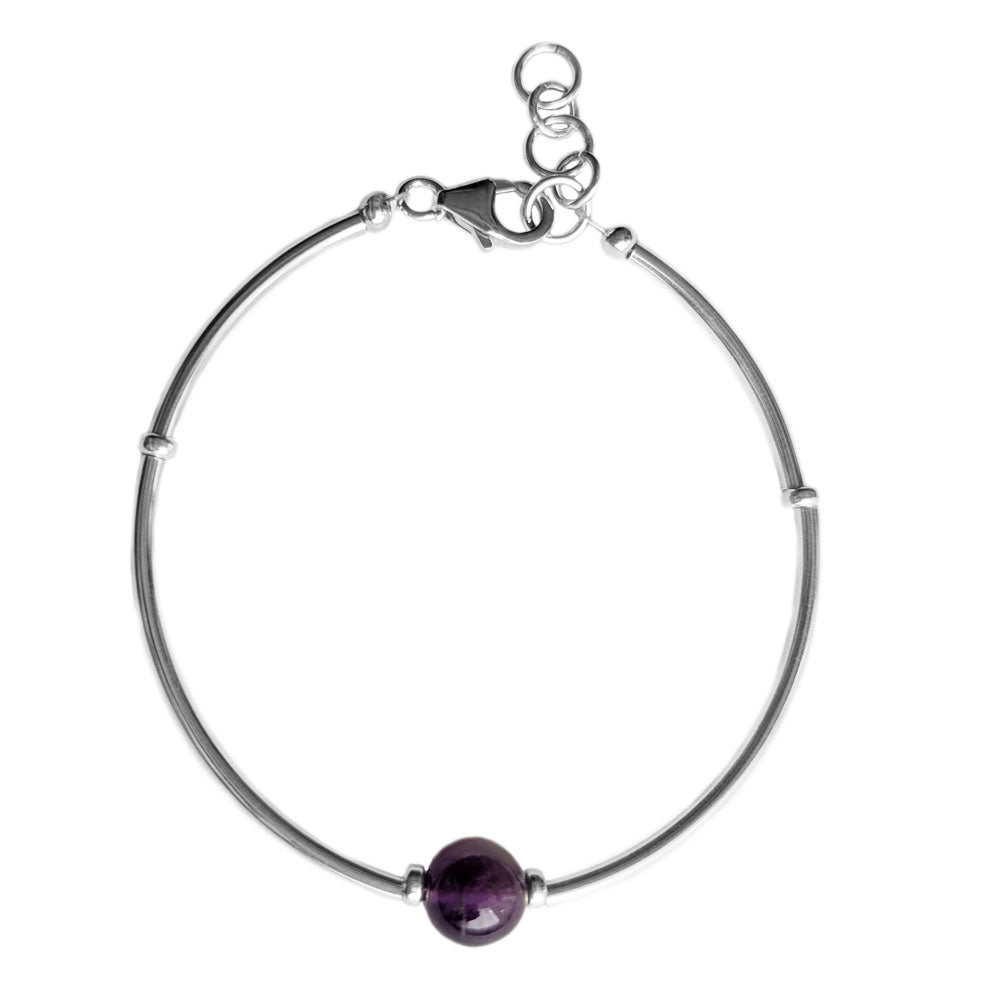 Bracelet améthyste en argent massif 925
