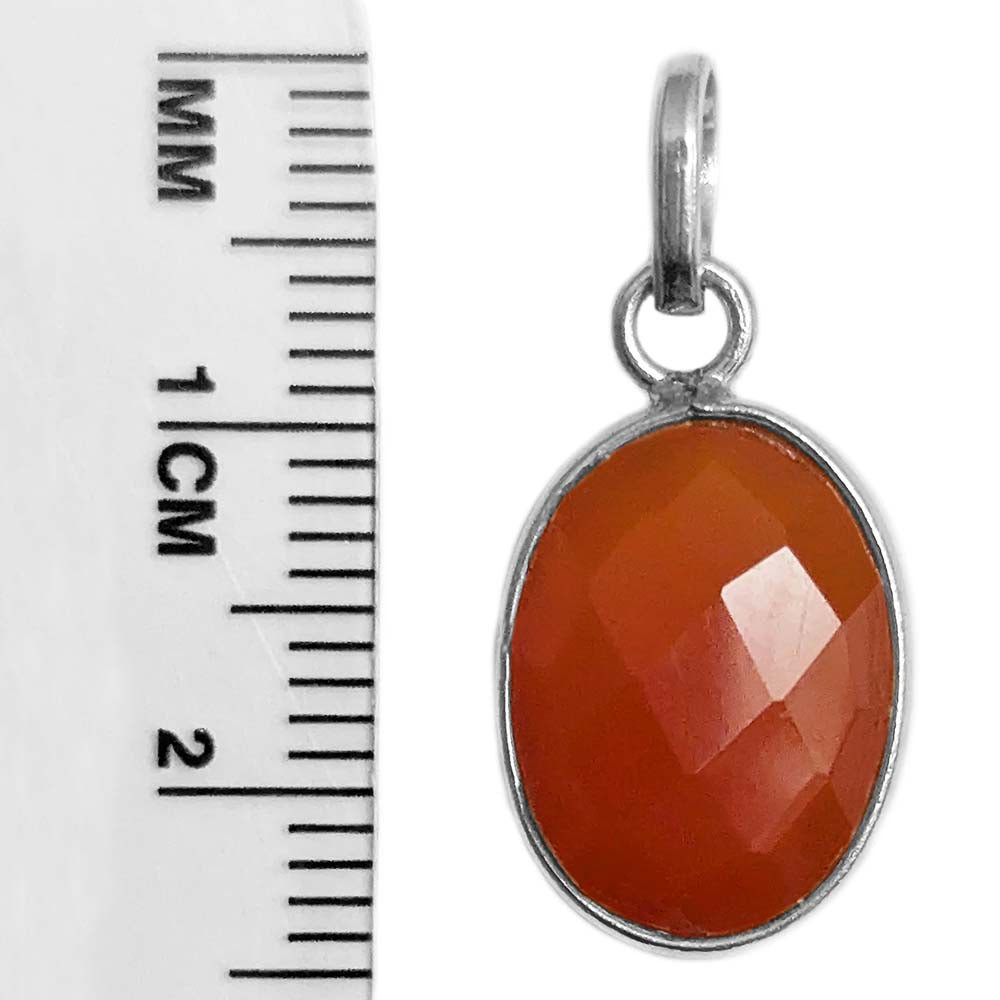 Pendentif cornaline en argent massif 925