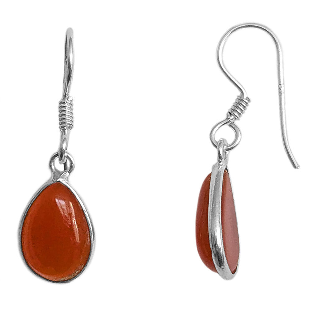 Boucles d’oreilles cornaline en argent massif 925