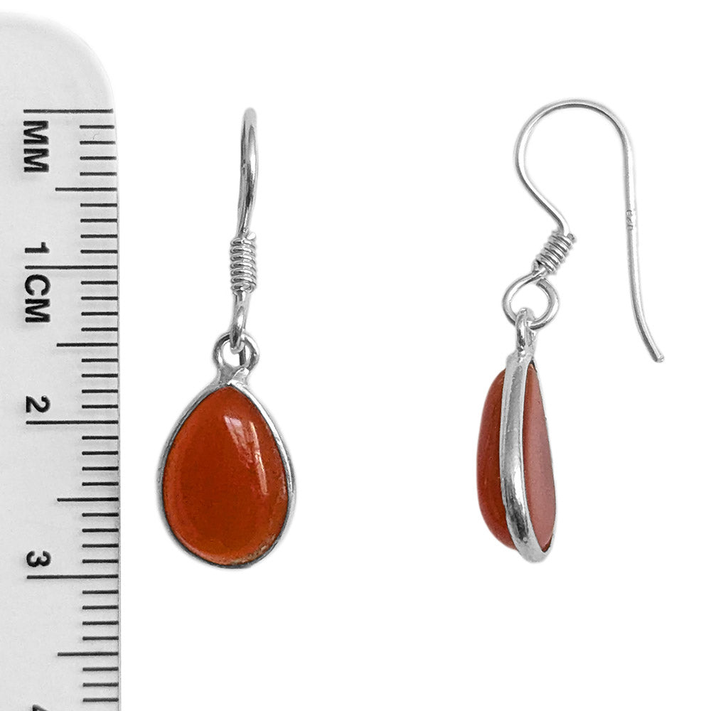 Boucles d’oreilles cornaline en argent massif 925
