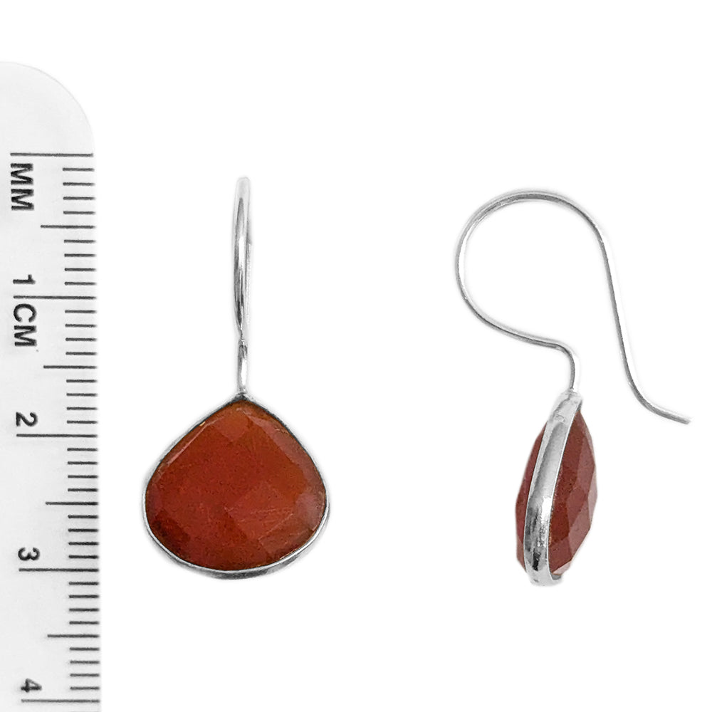 Carnelian sterling silver earrings
