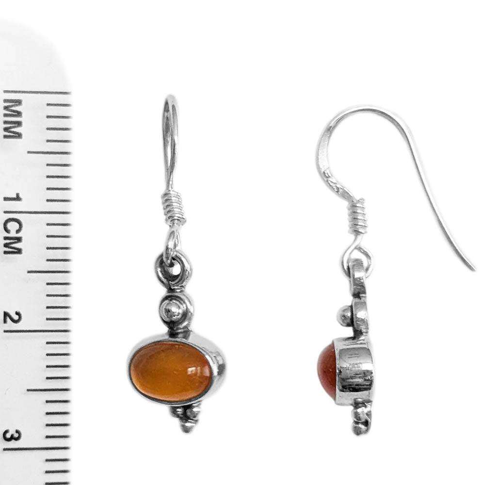 Boucles d’oreilles cornaline en argent massif 925