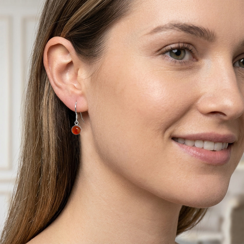Carnelian sterling silver earrings