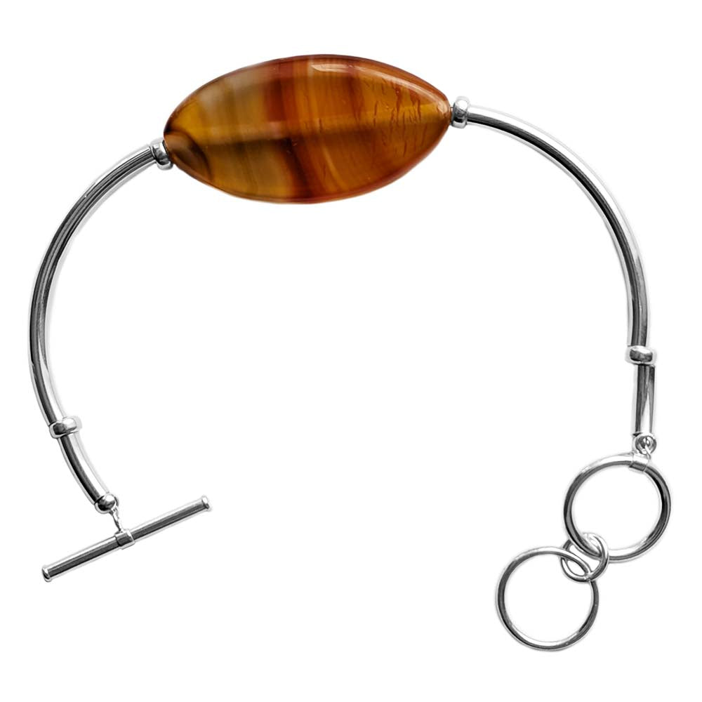 Bracelet cornaline en argent massif 925