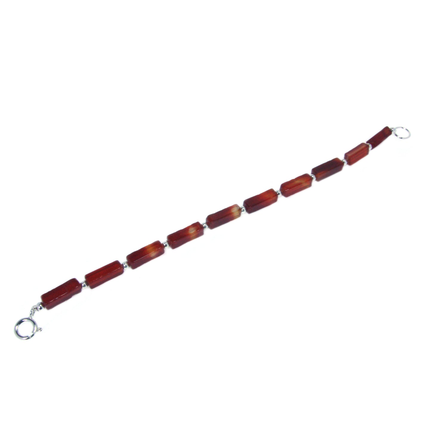 Bracelet cornaline en argent massif 925