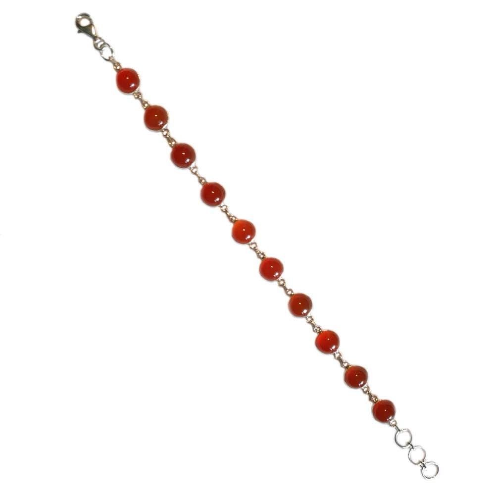 Bracelet cornaline en argent massif 925