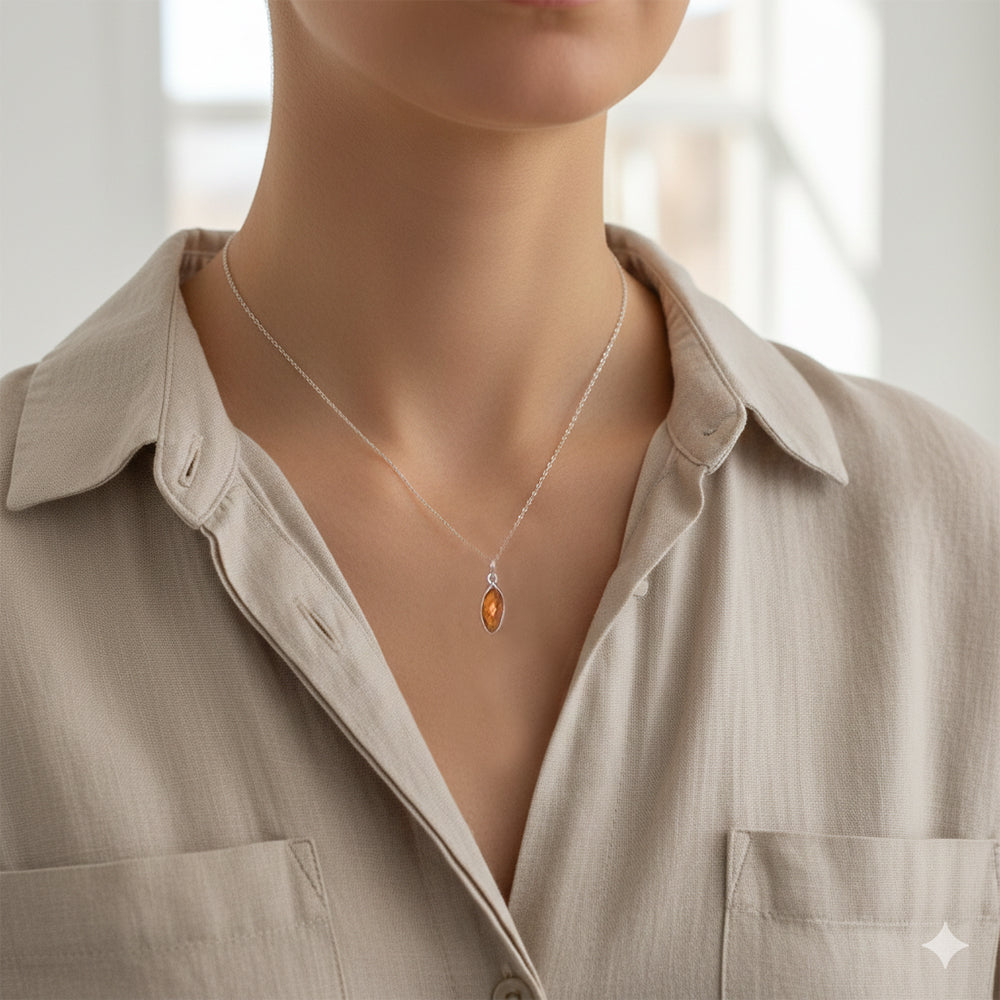 Citrine sterling silver pendant