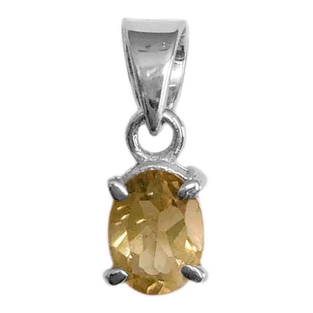 Pendentif citrine en argent massif 925