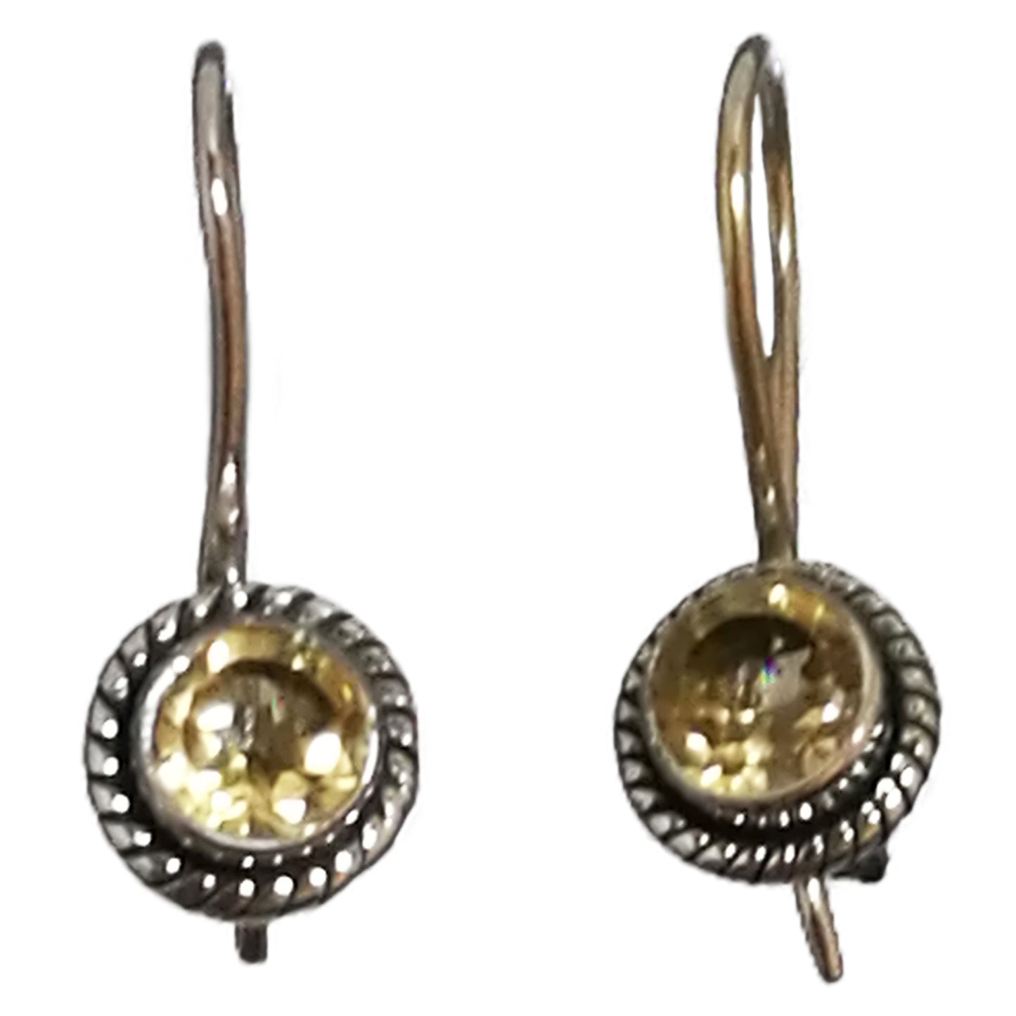 Boucles d’oreilles citrine en argent massif 925