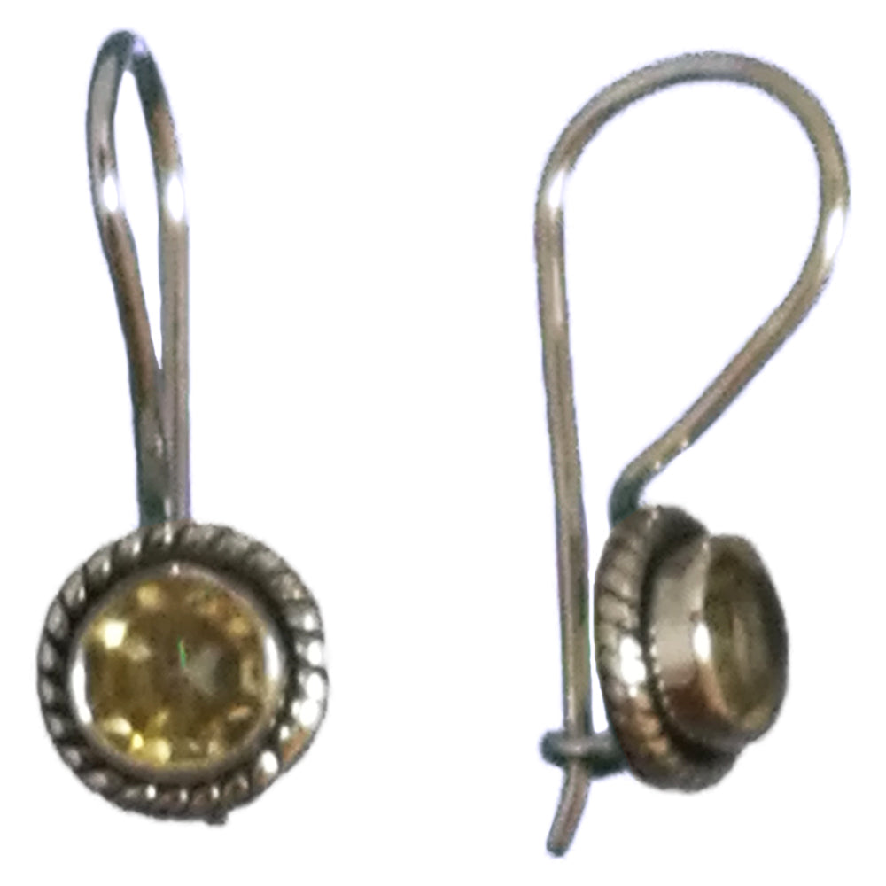 Boucles d’oreilles citrine en argent massif 925