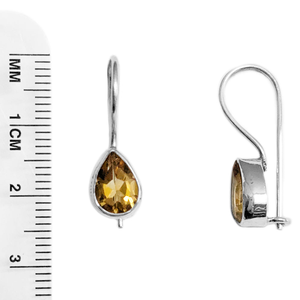 Boucles d’oreilles citrine en argent massif 925