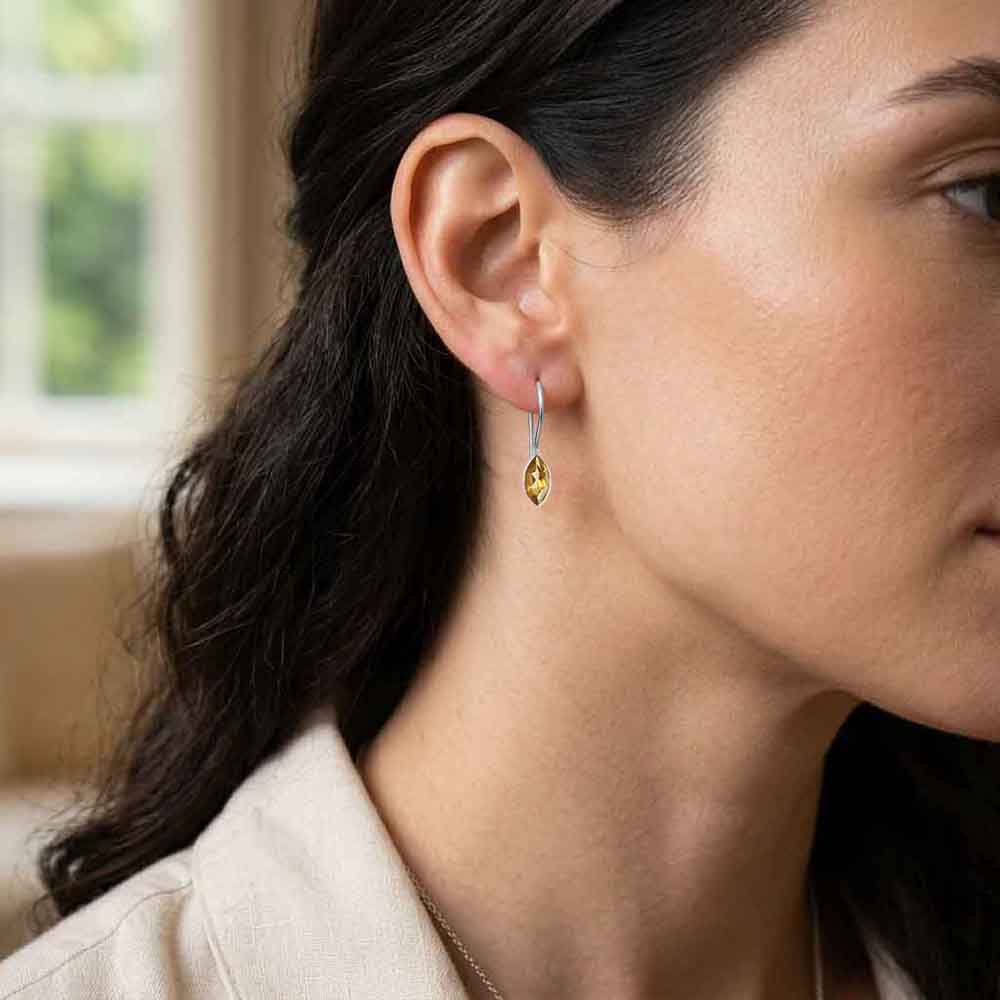 Citrine sterling silver earrings