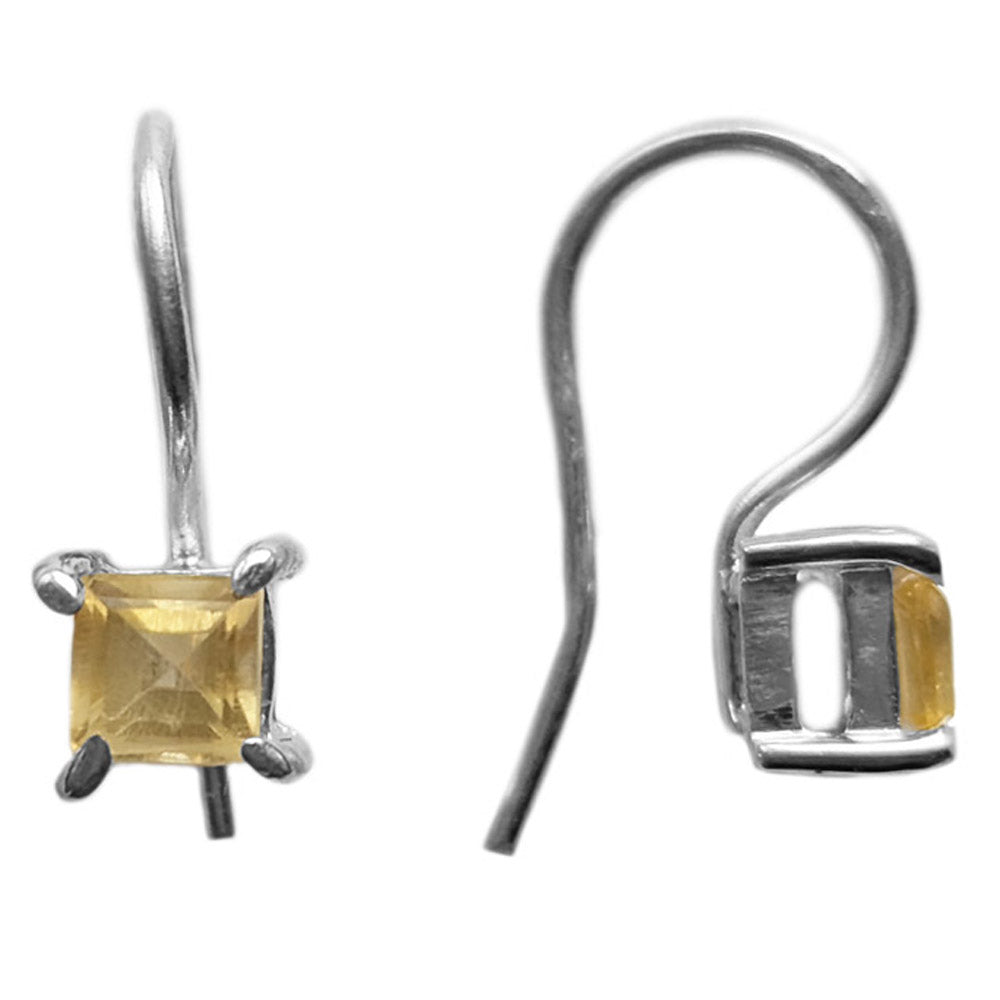 Boucles d’oreilles citrine en argent massif 925