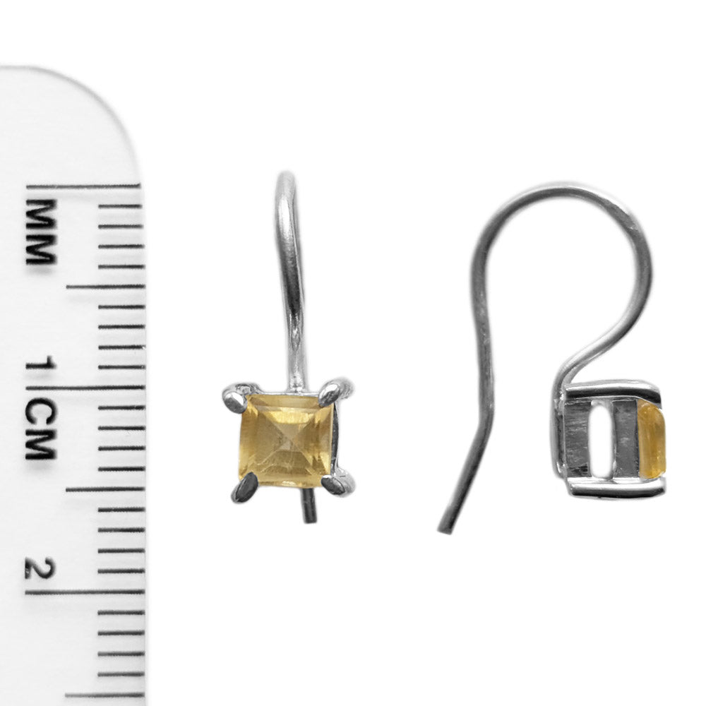 Boucles d’oreilles citrine en argent massif 925