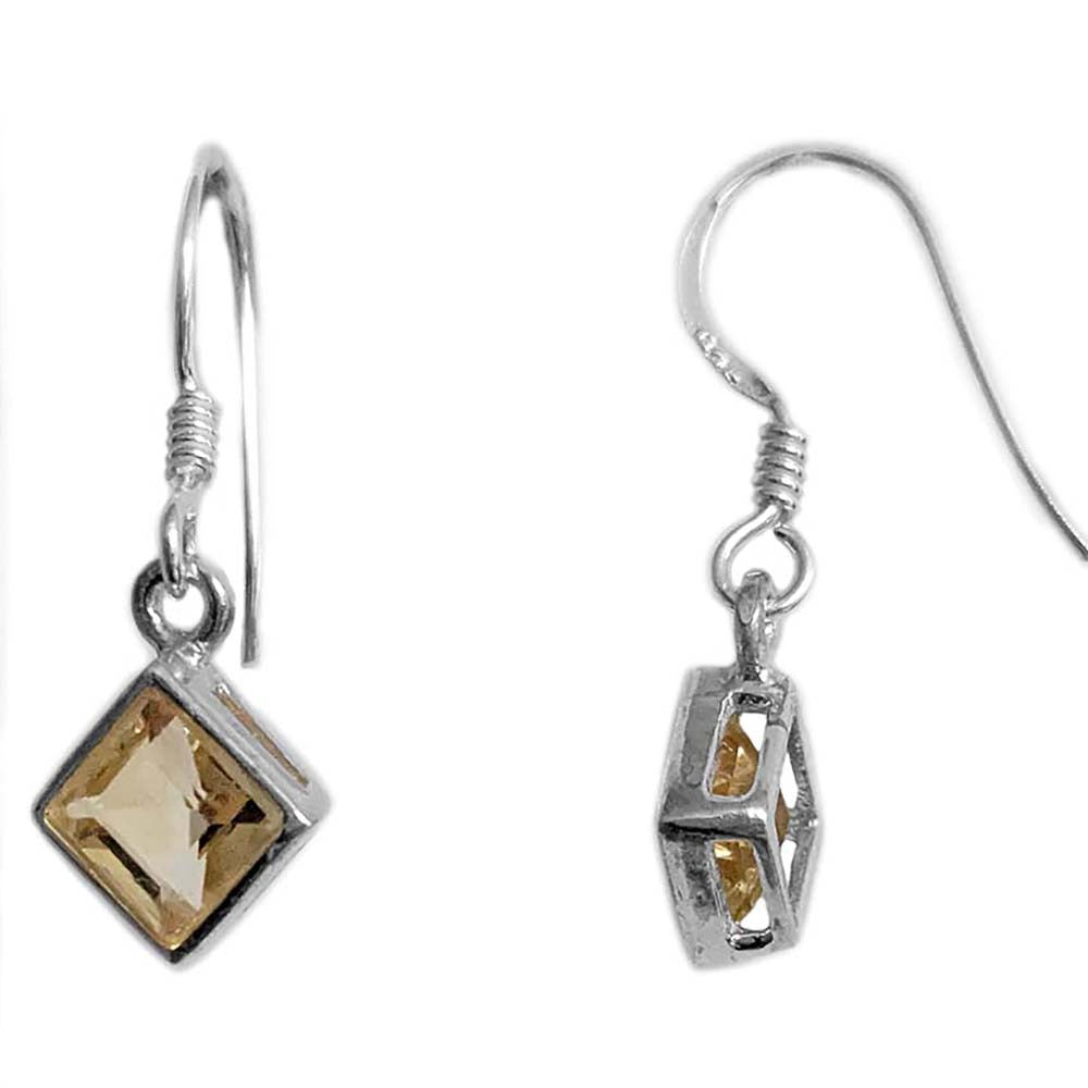 Boucles d’oreilles citrine en argent massif 925