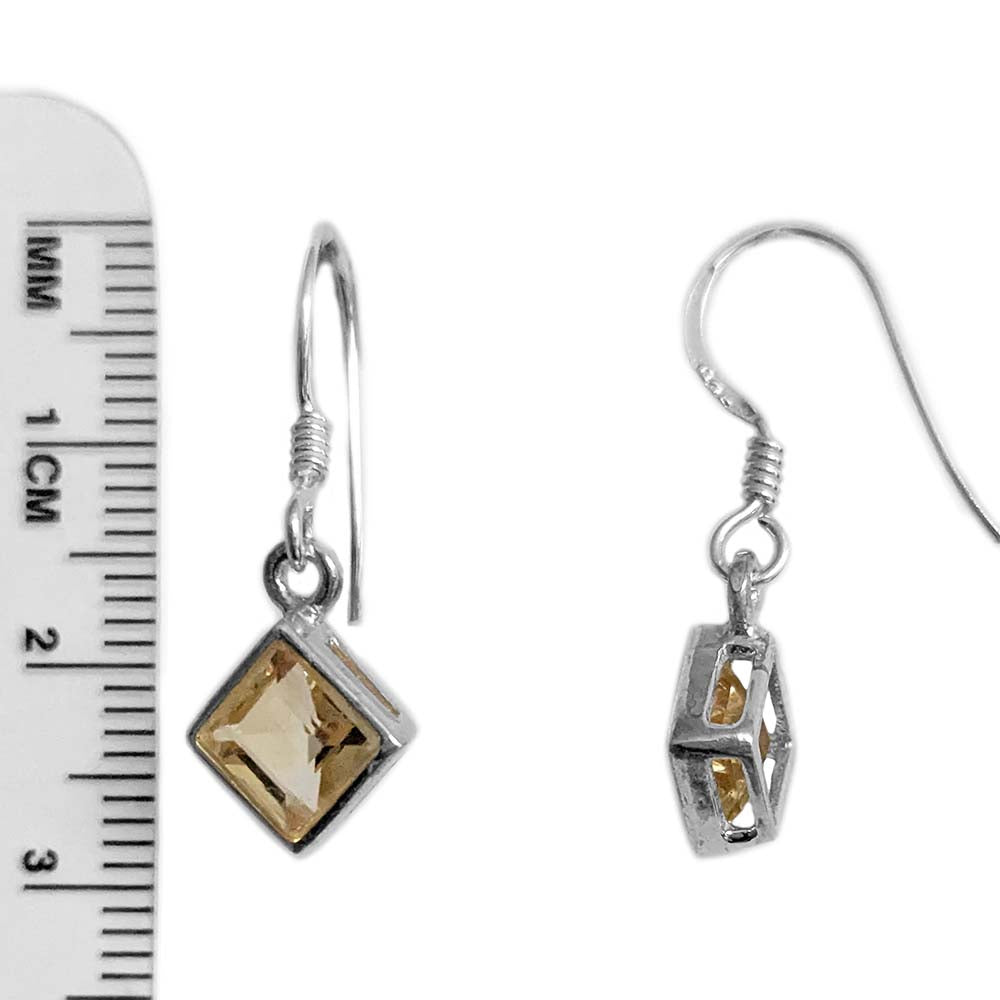 Boucles d’oreilles citrine en argent massif 925