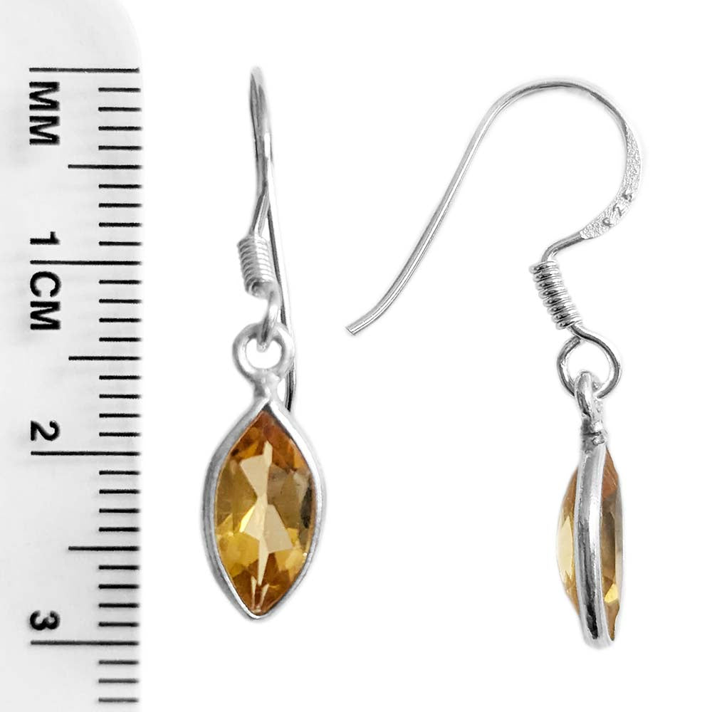 Boucles d’oreilles citrine en argent massif 925