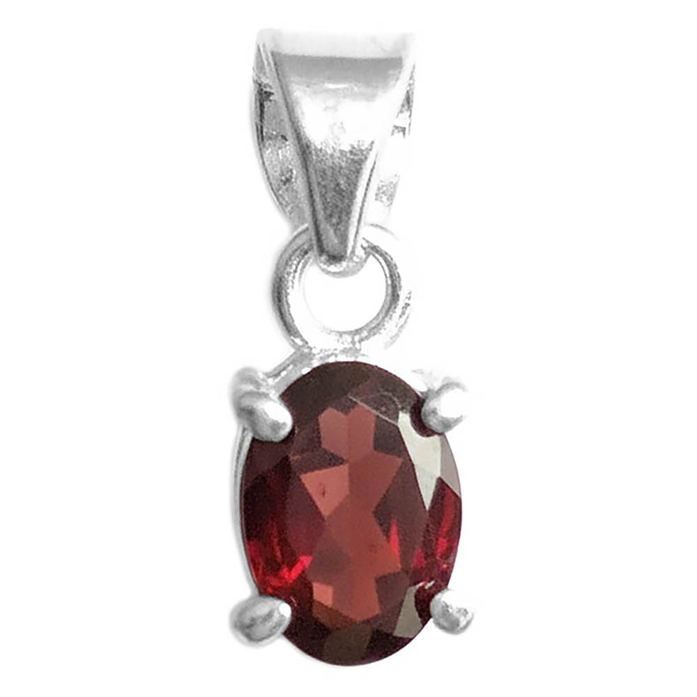 Pendentif grenat en argent massif 925