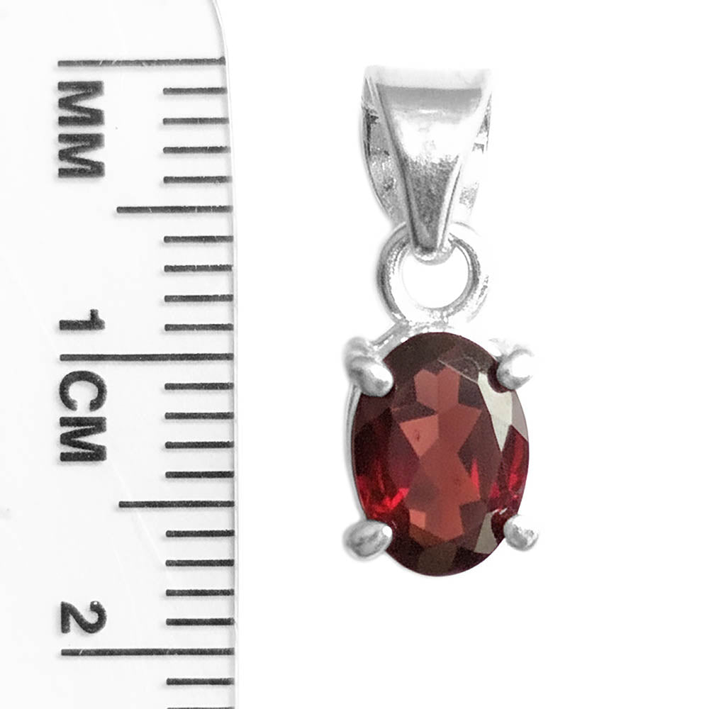 Pendentif grenat en argent massif 925