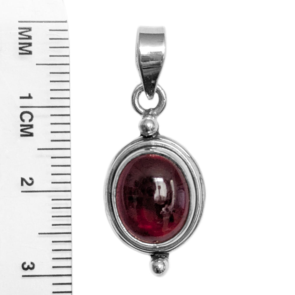 Garnet sterling silver pendant