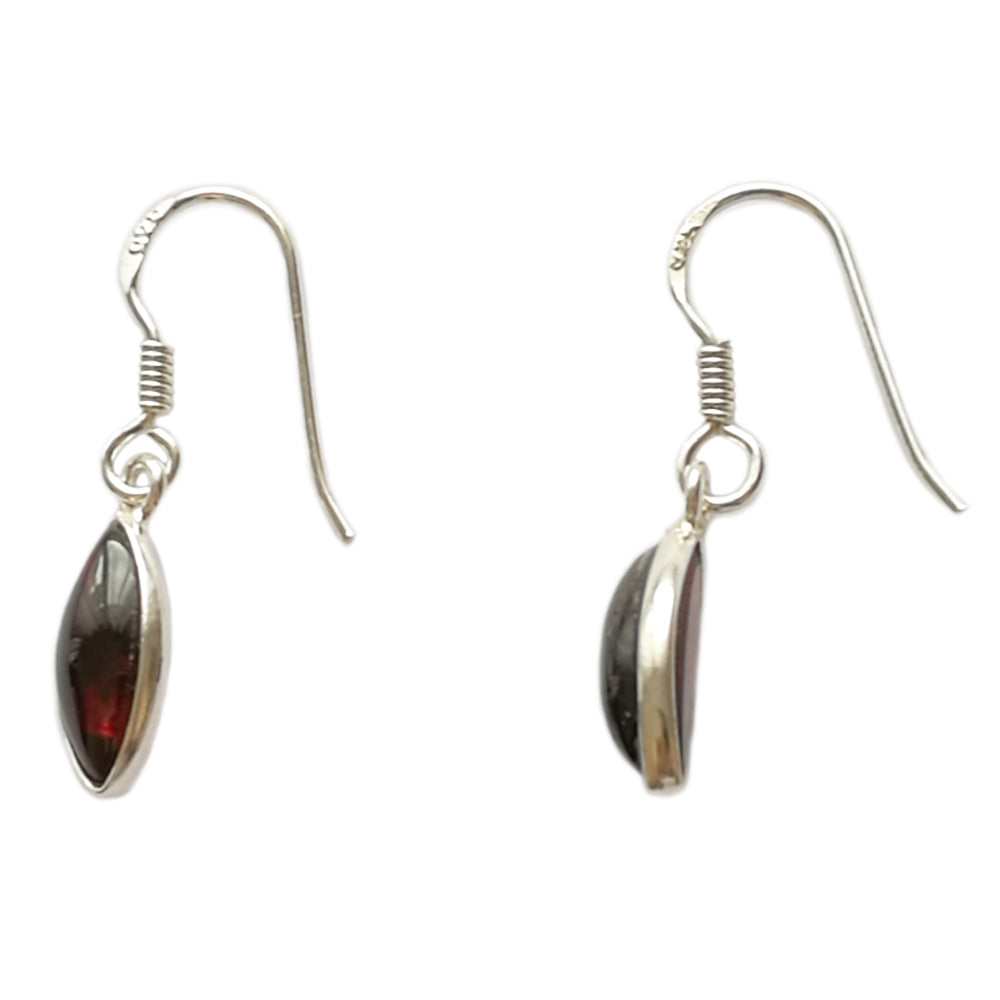 Garnet sterling silver drop earrings
