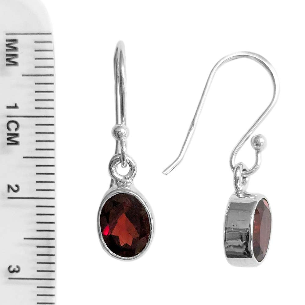 Garnet sterling silver earrings