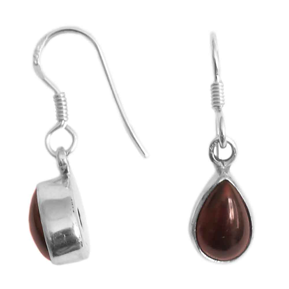Garnet sterling silver earrings