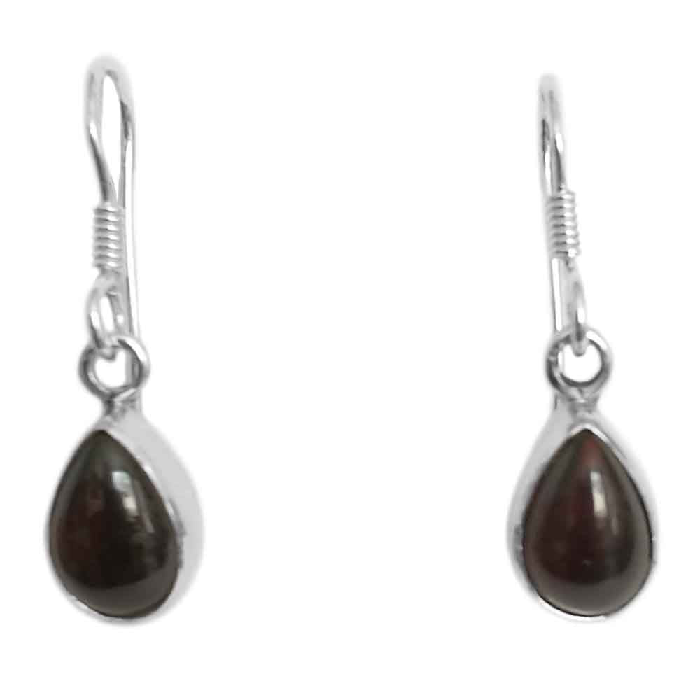 Garnet sterling silver earrings