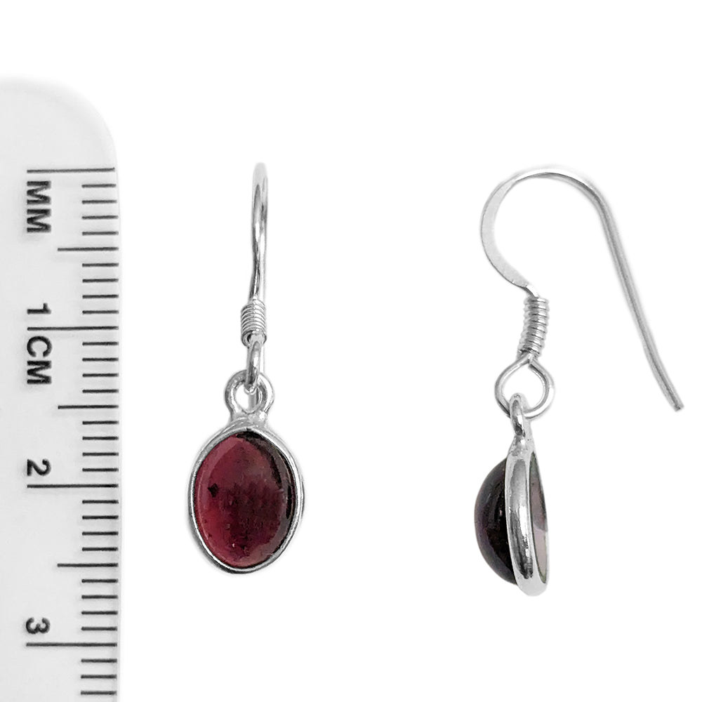 Boucles d’oreilles grenat naturel en argent massif 925