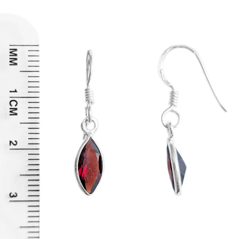 Garnet sterling silver earrings