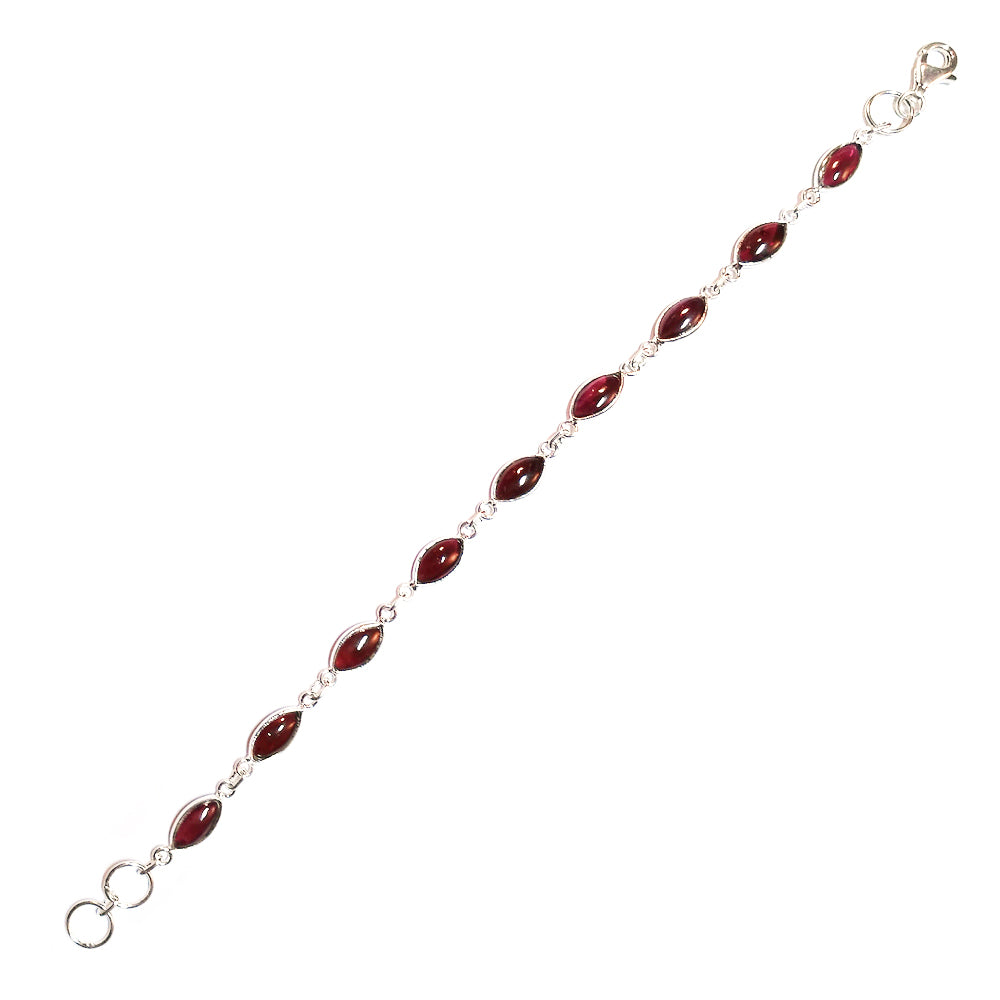 Garnet sterling silver bracelet