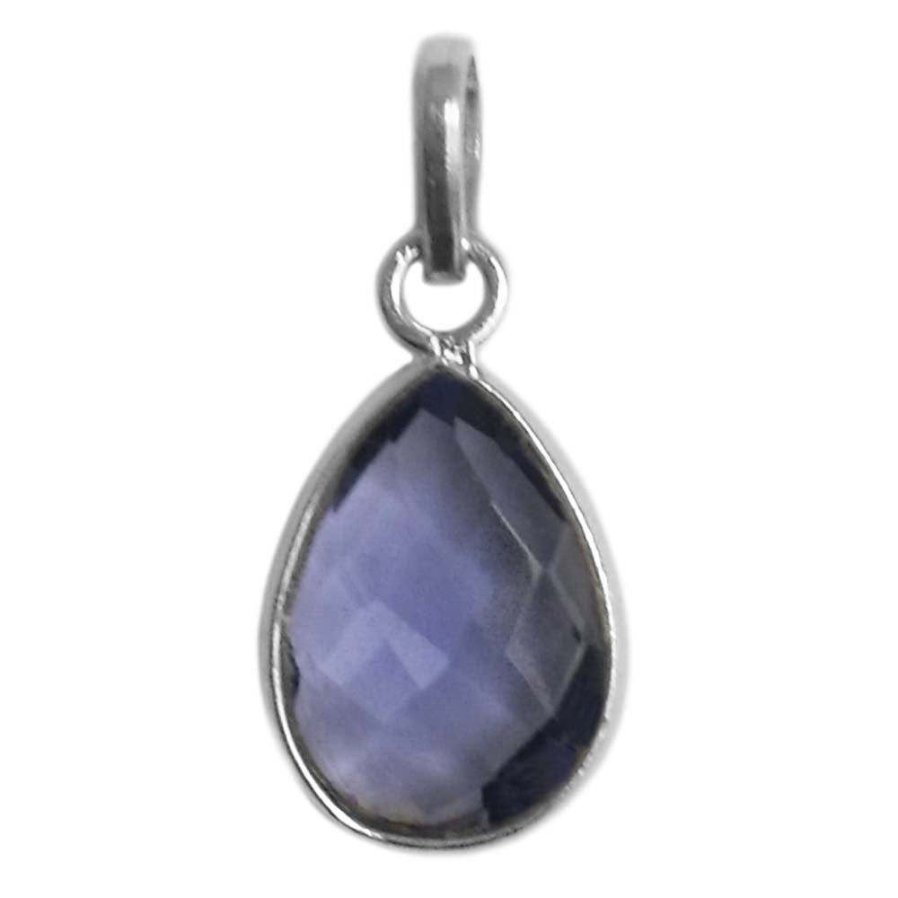 Pendentif iolite en argent massif 925