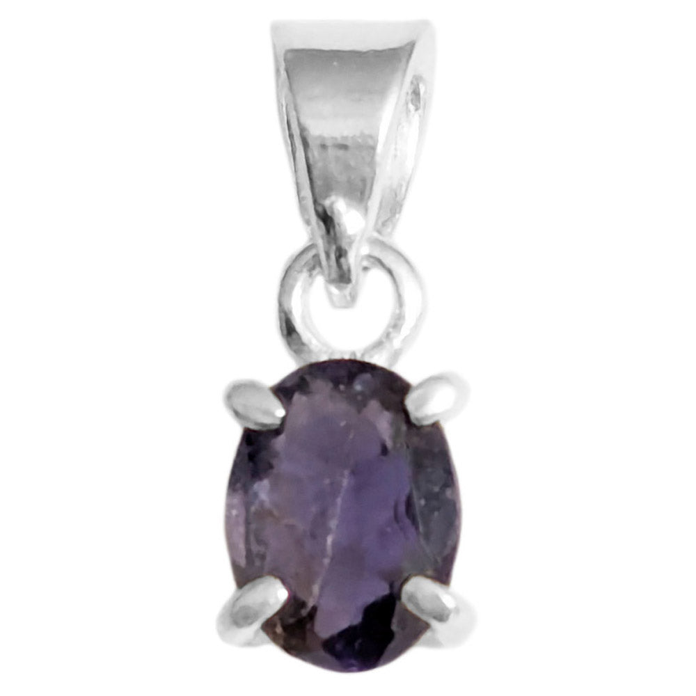 Pendentif iolite en argent massif 925