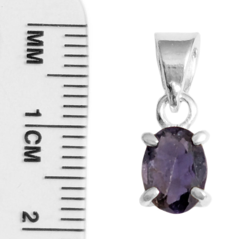 Pendentif iolite en argent massif 925