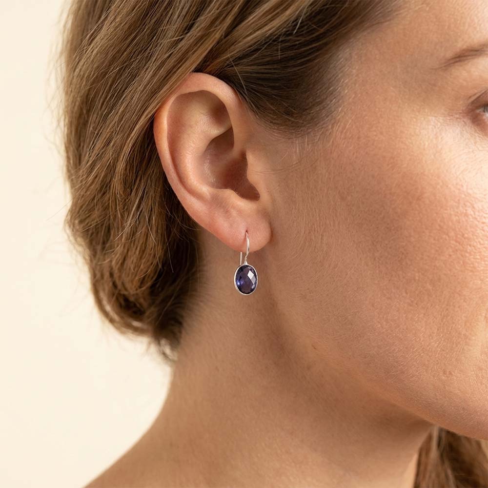 Iolite sterling silver earrings