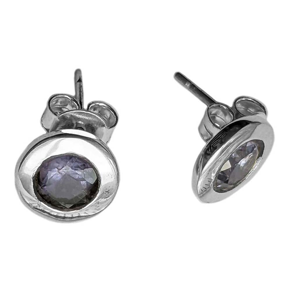 Iolite sterling silver ear studs