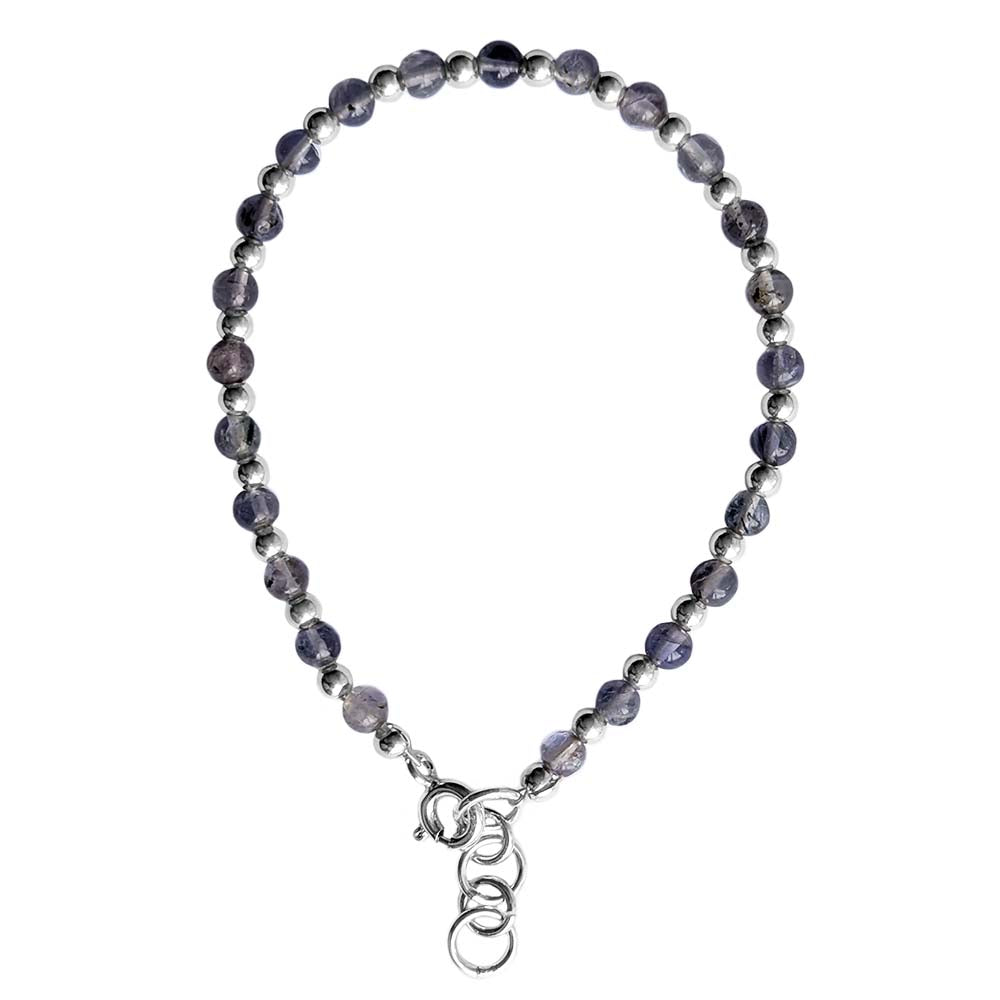 Bracelet iolite en argent massif 925