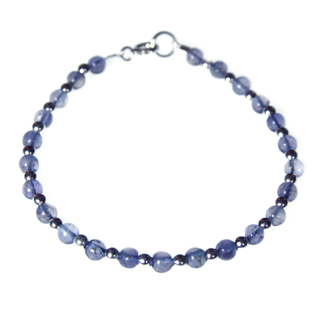 Bracelet iolite en argent massif 925