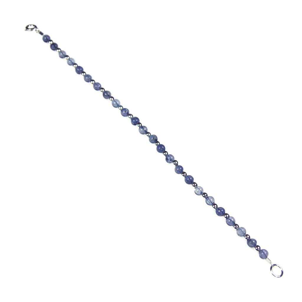 Bracelet iolite en argent massif 925