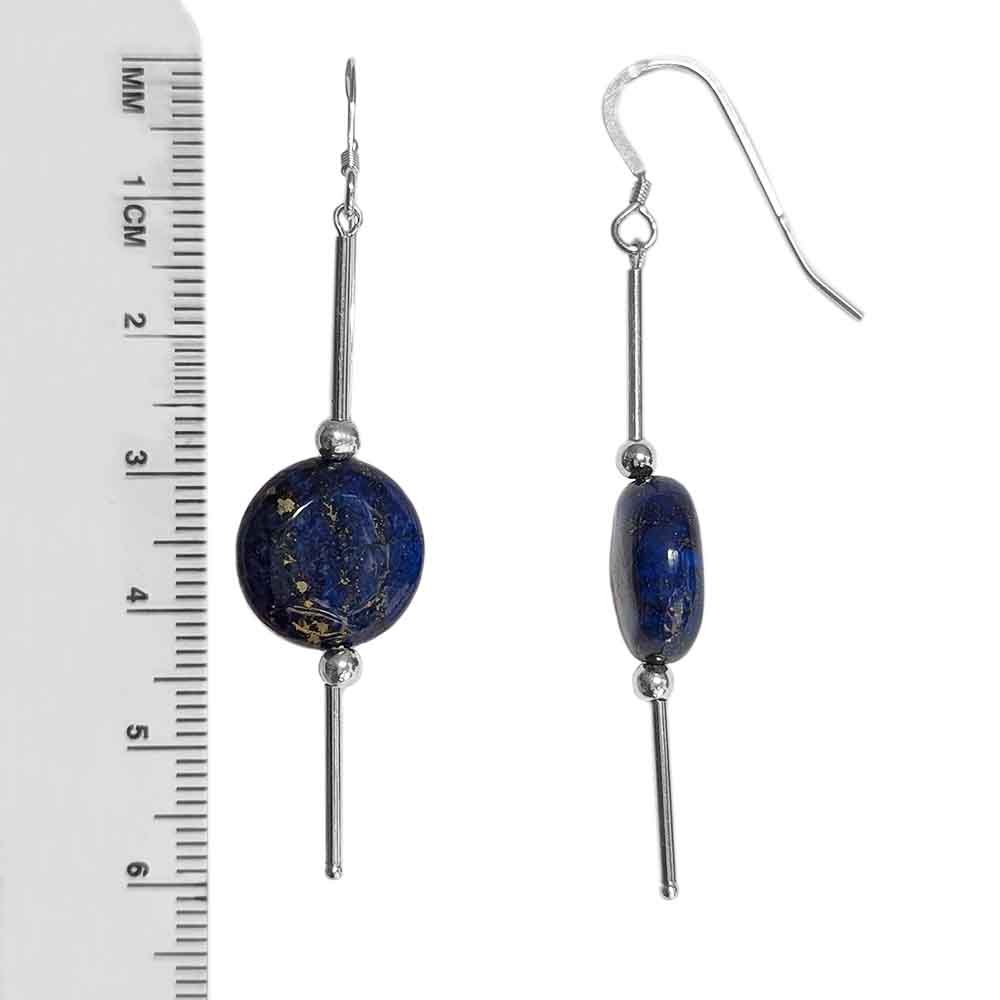 Pendentifs d’oreilles lapis-lazuli en argent massif 925