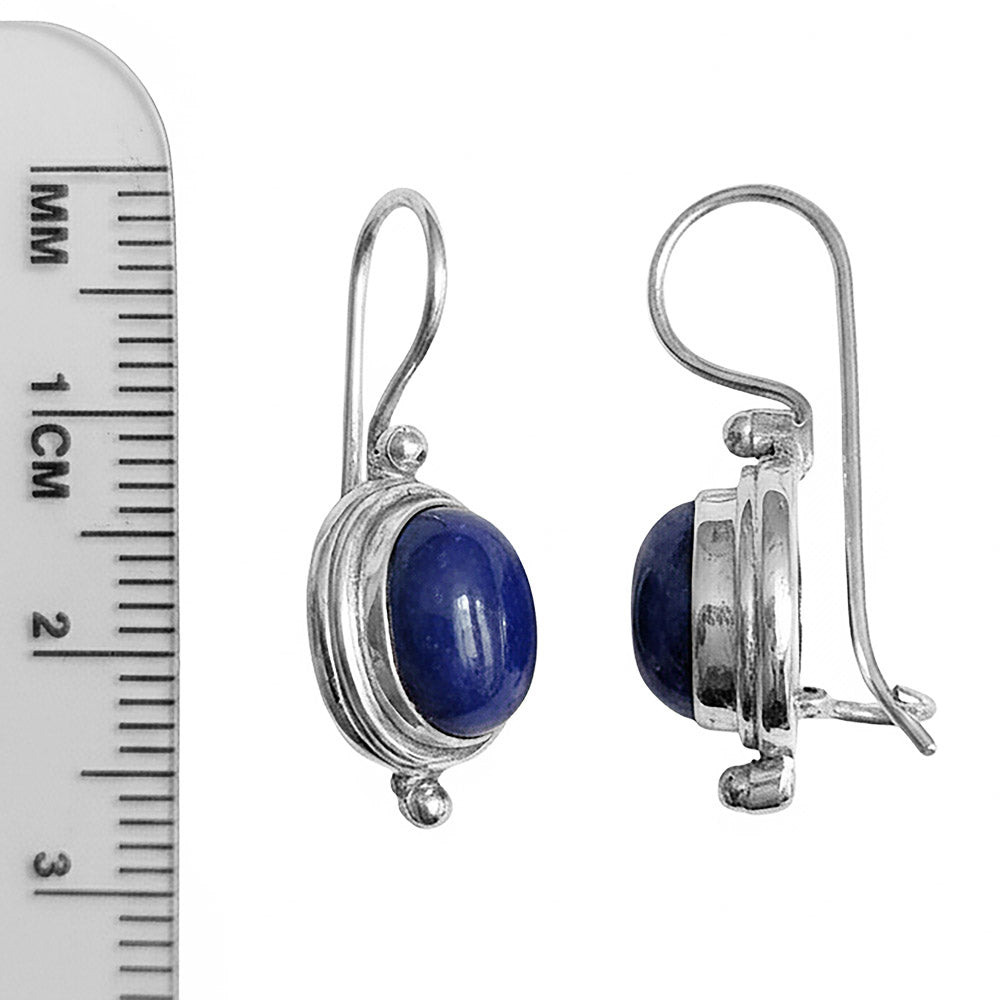 Boucles d’oreilles lapis-lazuli en argent massif 925