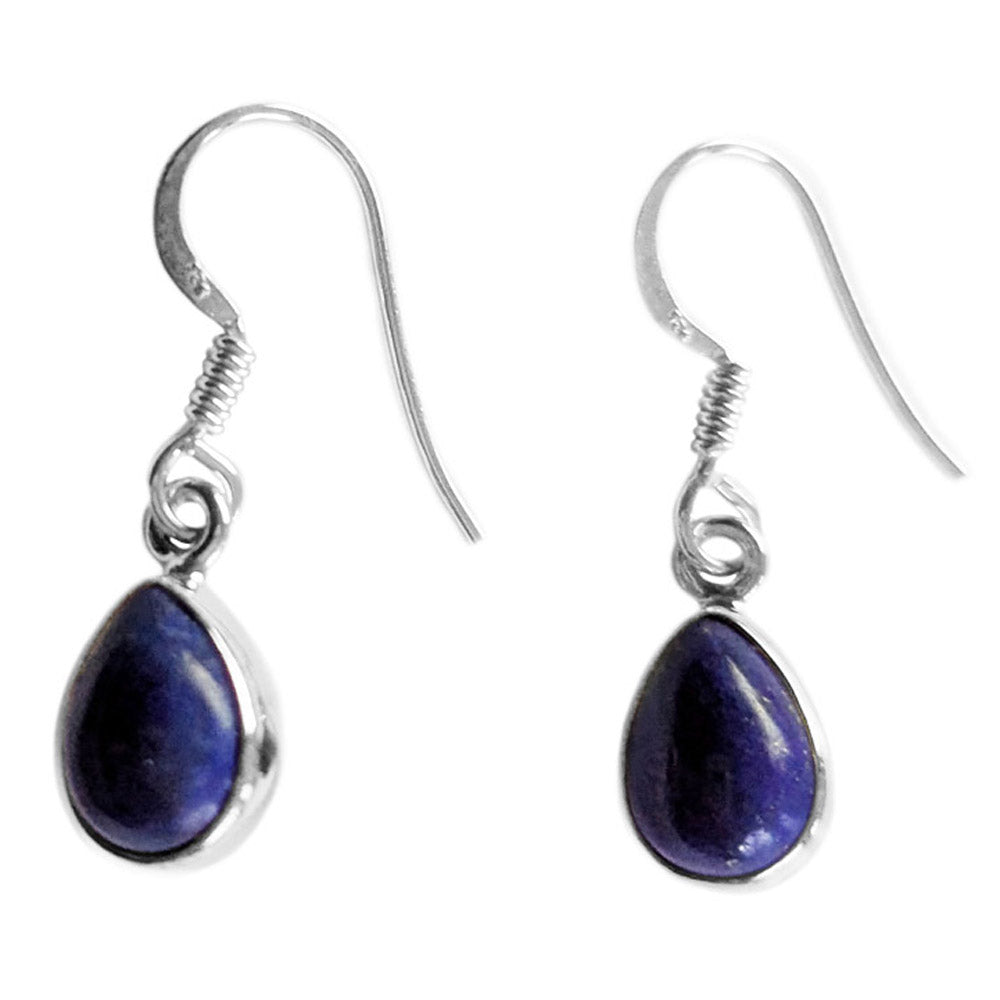 Boucles d’oreilles lapis-lazuli en argent massif 925